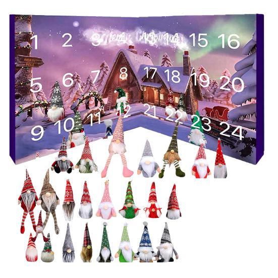 2025 Christmas Gnomes Advent Calendar 24 Days Countdown Box with Dwarf Figures Holiday Home Decoration Gifts
