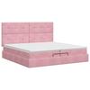 Ottoman Bed with Mattress and Headboard Pink 200 X 200 Cm Velvet