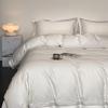 1000TC Egyptian Cotton Hotel Embroidery Bedding Set Duvet Cover Flat Fitted Sheet Pillowcases Solid