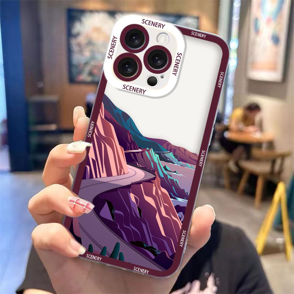 

Painted Spring Scenery Pattern Clear Phone Case For Samsung A03S A04 A05 A05S A06 A7 A12 A13 A14 A15 A16 NOTE 10 20 ULTRA Case Samsung A07