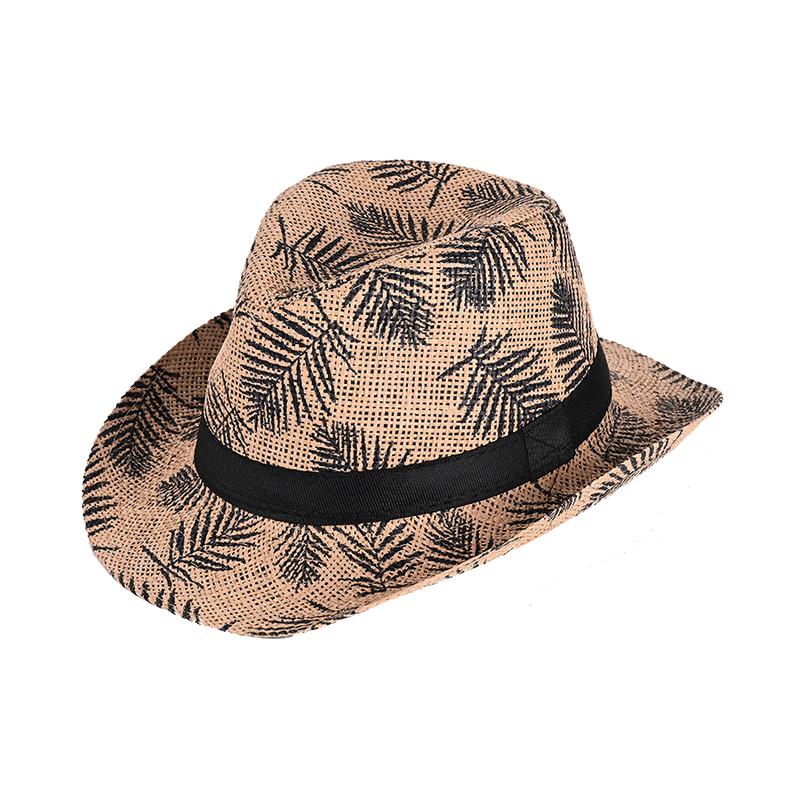

GEMVIE Breathable Paper Straw Sun Fedora Hat for Men Women Wide Brim Summer Beach Panama Hats with Black Hatband 57-58cm хаки