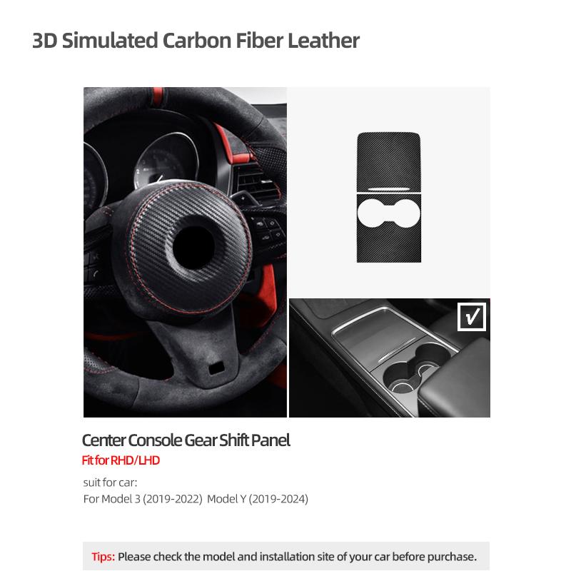 

For Tesla 2019- Model Y Juniper Model 3 Highland Made of Alcantara Center Console Panel Trim Sticker Car Interior Accessories