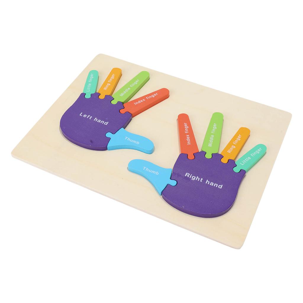Jigsaw Puzzle Toy Palm Shape Color Cognition Educational  Wooden Puzzle Toys for Toddlers