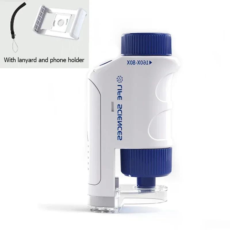 Handheld Microscope Package Lab LED Light 80X to 160X Home School Biological Science Instructive Playthings Designed For Children Birth Date Present