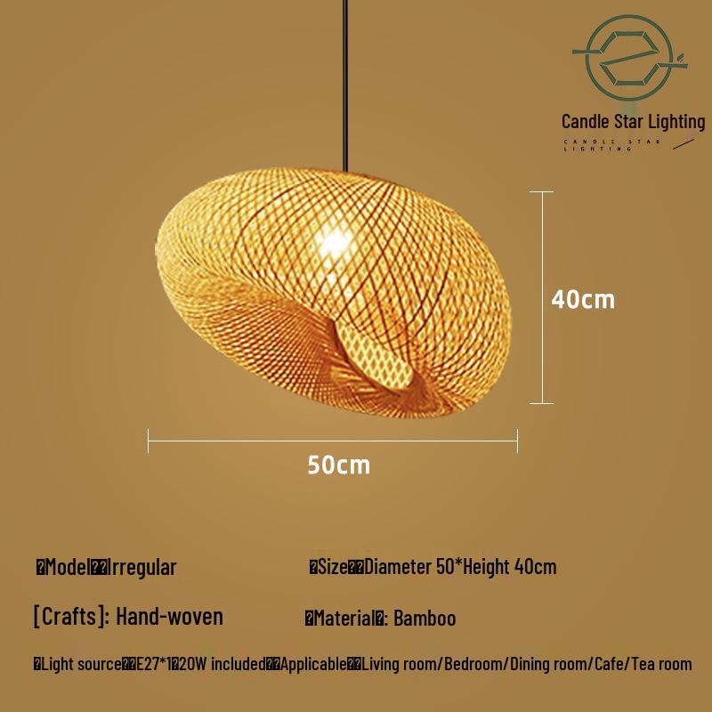 Zen Style Bamboo Rattan Pendant Light for Tea Rooms and Restaurants