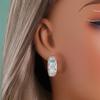 Women's 925 Sterling Silver Jewelry Set Octagonal Opal 6.1CT Natural Gemstones Simple Design Clasp Earrings Rings for Fine Gifts