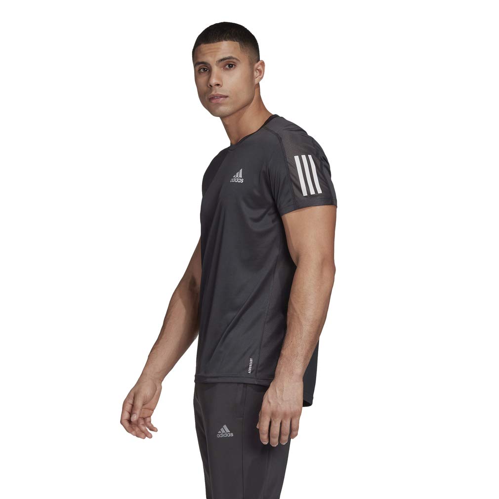 adidas Own the Run Short Sleeve Running T-Shirt, Men's, Black (FS9799), Size J/M (equivalent to Japanese size M)