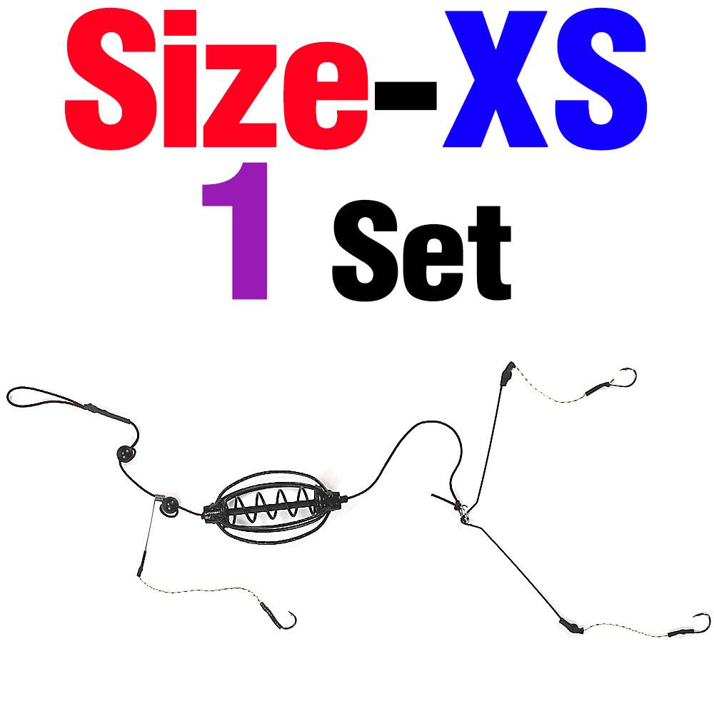 1Set Carp Fishing Feeder Fishing Baits Cages Hook Rig Set Inline Method Feeder Fish Tackle Accessories