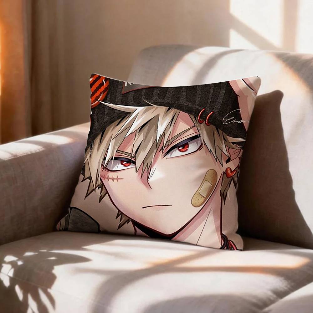 COOL Bakugo AAnime KKatsuki  Pillow Case Pattern Printed Pillowcase For Living Room Sofa Cushion Cover