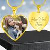 Amaxer Personalisierte Herzfarbe Foto Halskette Benutzerdefinierte Bild Text Gravur Runde Form Edelstahl Anhänger Schmuck Geschenk