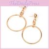 Circle Gold Unique Earrings Geometric Shape For Fashionable Women