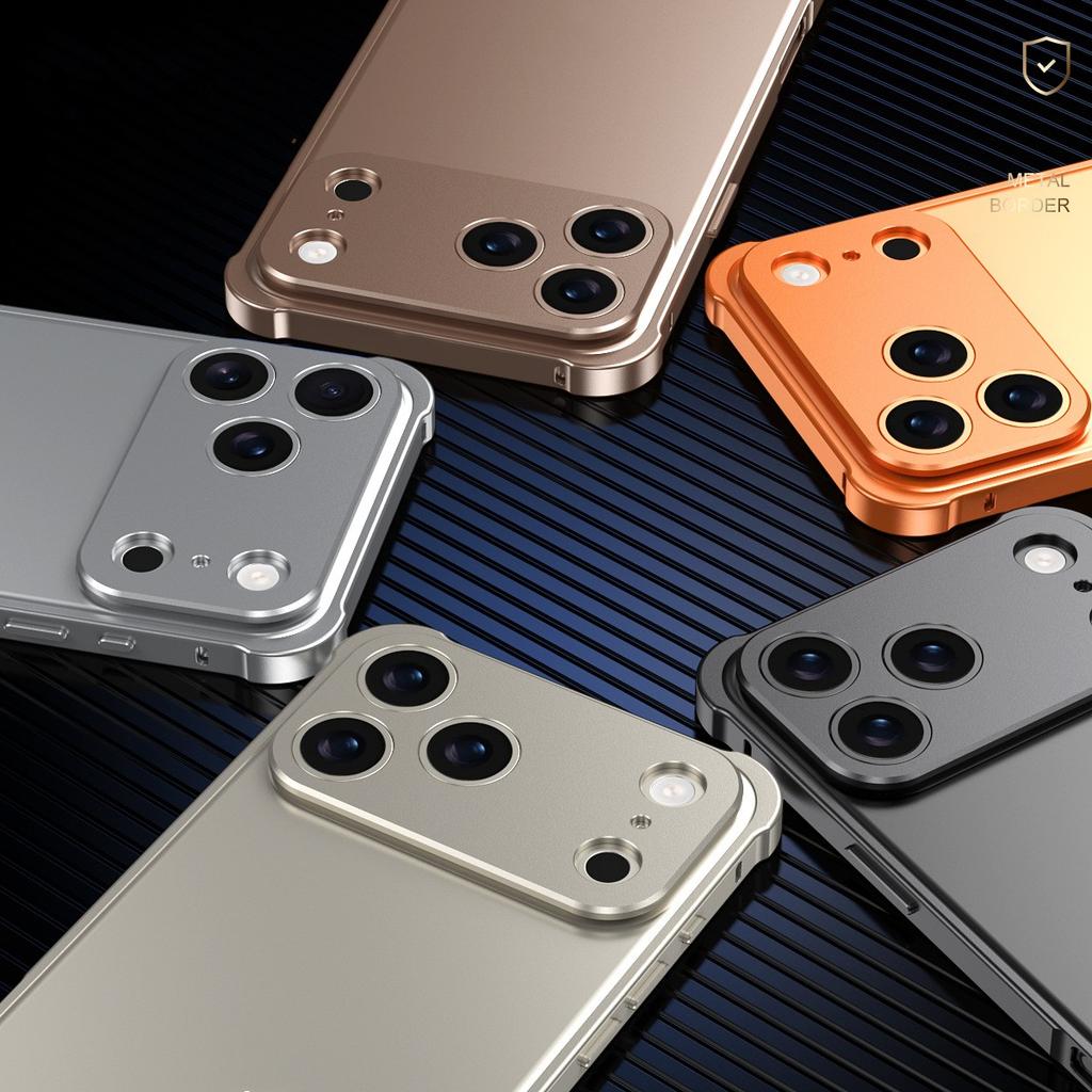 New Product 2025 Luxury Metal Frame Aluminum Alloy Anti-Drop Mobile Phone case with Lens Protection for iphone 17 Pro Air Max