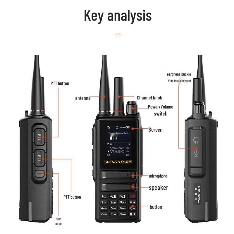 SHENGTUO MTP-860Pro Public Network Dual-Mode Walkie-Talkie (CN Version)