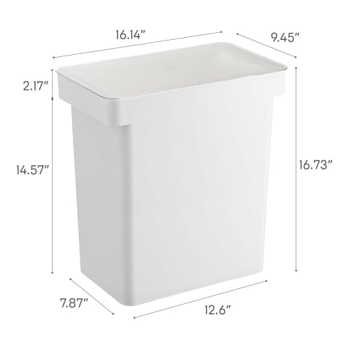 Yamazaki Tower Food Storage Container, 12kg Capacity, with Measuring Cup, White, Approx. W41 X D24 X H42.5cm (Approx. H65.5cm with Lid Opened), Model