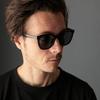 Shiny Black X Smoke Wellington UV Colored Square [FashionBerry] Sunglasses, 99% Protection, Lightweight, Lenses, Sunglasses, Men's, Women's, Unisex,