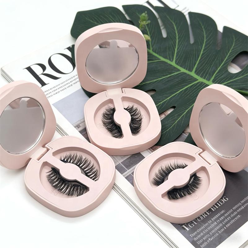 New Magnetic False Eyelashes 13mm Faux Mink Reusable Cruelty-Free with Black Cotton Band and Multi-pair Eyelash Case