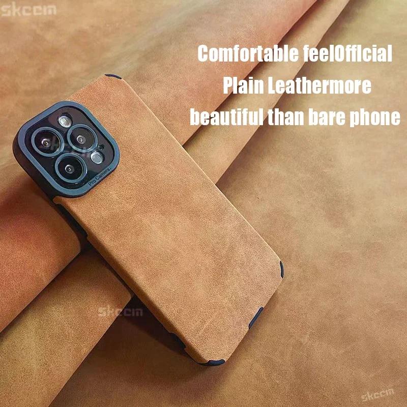 Fashion Case For iPhone 16 15 14 13 12 11 Pro Max X XS XR 8 7 Plus Mini Fur Leather Full Lens Protection Cases Cover