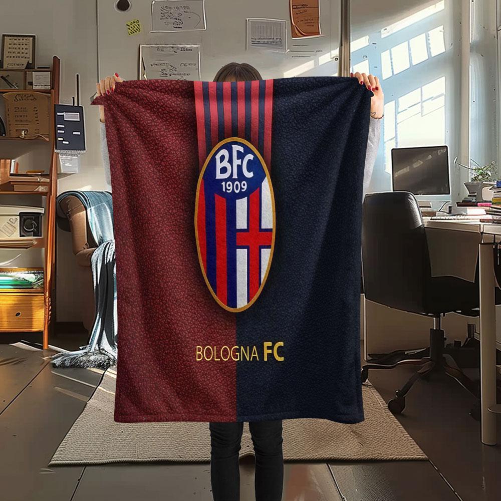 1PC Bologna FC 1909 Patterned Flannel Blanket Suitable For All Seasons for Home Decor Warmth and Comfort Gifts Holiday Present