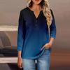 Women's Button Neck Tops Women's Casual Everyday Tops 3/4 Sleeve V Neck Fashion Print Shirt Tops Pocket Tee Sweatshirts