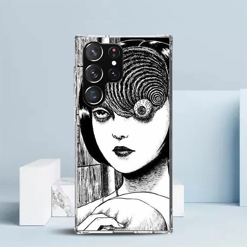 Japanese Horror Comic Anime Soft Cover for Samsung Galaxy S25 Edge S26 S24 S23 Ultra Phone Case S22 S21 Plus S20 FE Print Patter