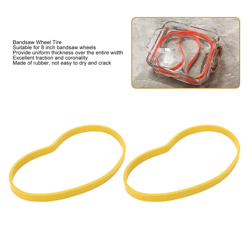 Band Saw Tires Woodworking Non Slip Rubber Tire Replacement for 8in Bandsaw Wheel Tire Yellow Bandsaw Rubber Tires