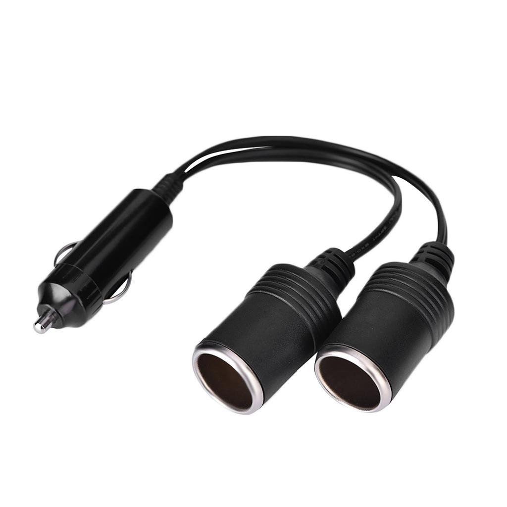 12V 24V Car Charger Plug Male to 2 Way Female Cigarette Socket Extension Cord Cable