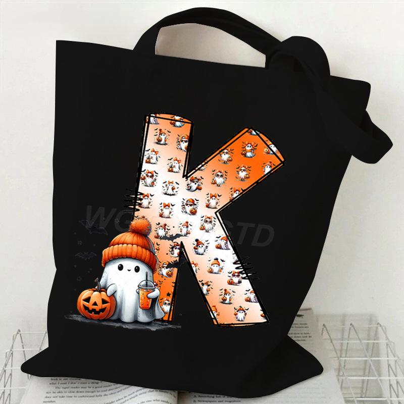 New Halloween 26 Letter Print Fashion Shoulder Bag Multi-function Portable Handbag Casual Versatile