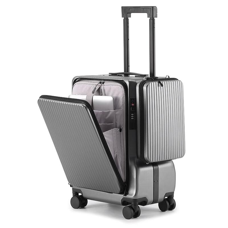 Aluminum Frame USB Charging Carry-on Luggage 20-inch