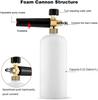 High Pressure Snow Foam Jet Lance Sprayer for Car Washer Cleaning Tools 1L Soap Bottle Cleaning Water Gun with 5 Spray Nozzles