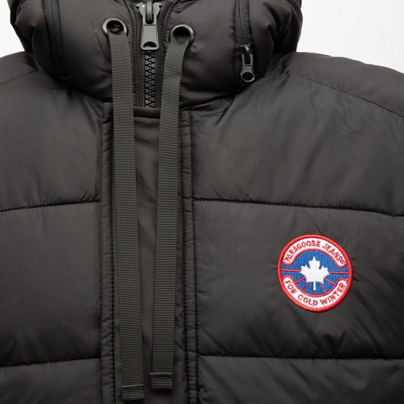 Doudoune sans manches à capuche noir spot avec logo relief Homme PARAGOOSE