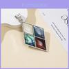 Shell Embellished Diamond Shape Necklace Pendant With Jewelry Accessory For Fashion Enthusiasts