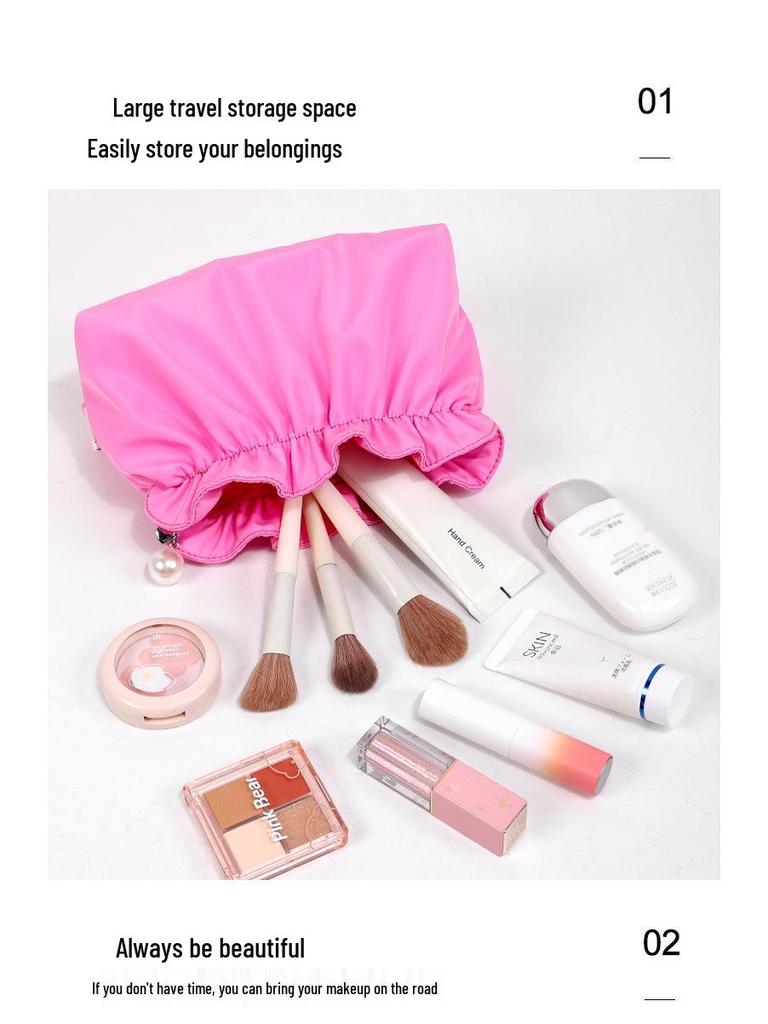 Travel Cosmetic Bag: High-Value, Pleated, Waterproof, Multi-Color, Portable Toiletry Storage