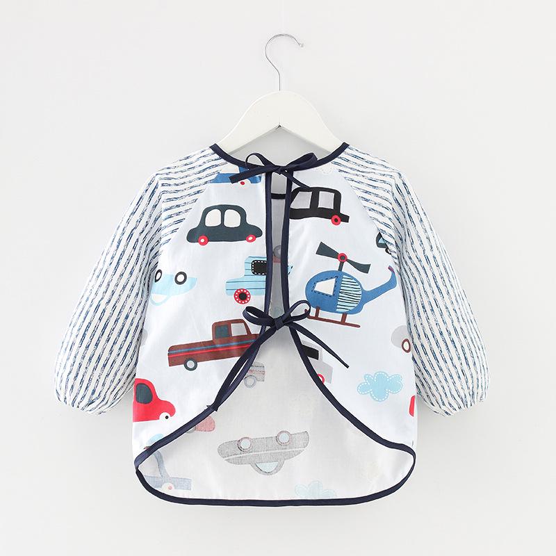 Blouse imperméable en coton à manches longues avec poche pour enfants