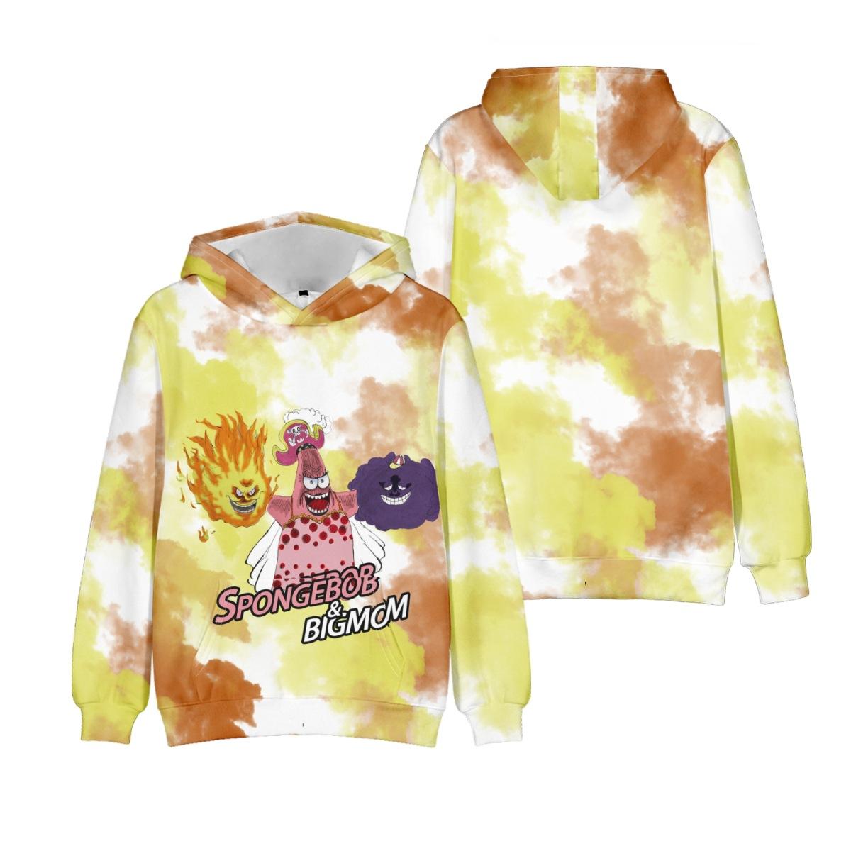 

ONE PIECE Худі аніме Tie Dye Hoodie Streetwear Monkey D. Толстовка з капюшоном Луффі Чоловіки Жінки Косплей Спорт XXXXL жовтий