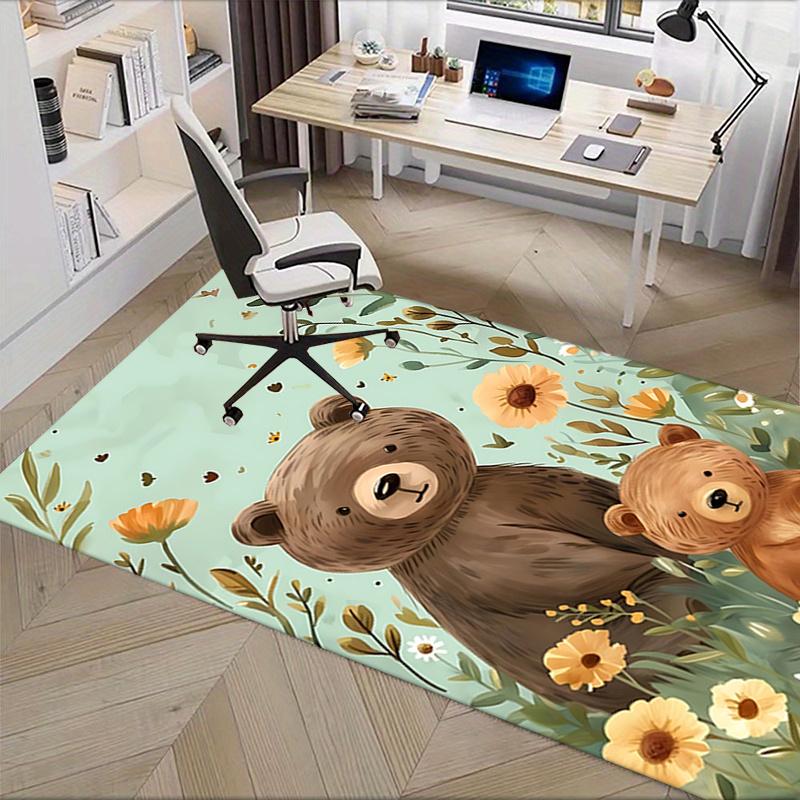 Chair Mat: Cute Bear Family Office Carpet Large Size, Home Decor, Sofa Rug, Gift for Office and Living Room