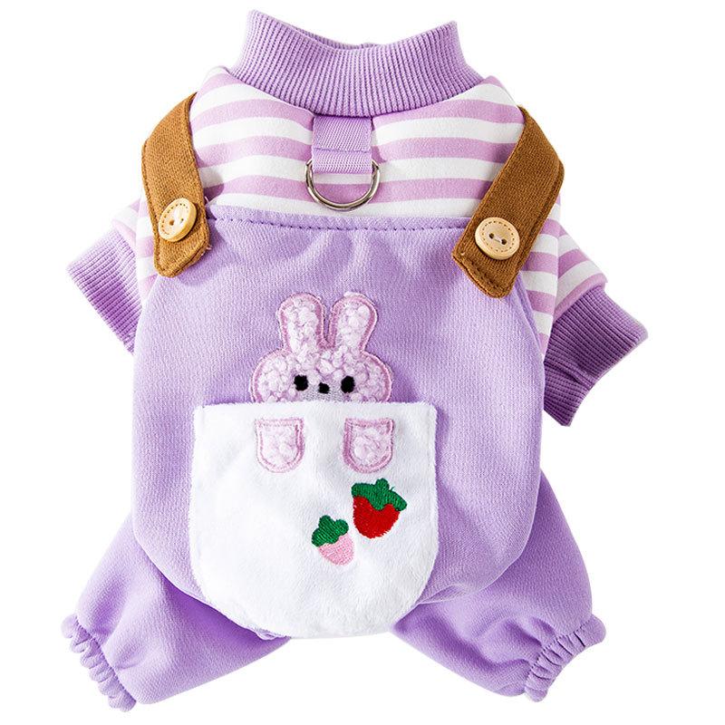 Salopete pentru câini aspect de două piese animale drăguțe pot fi trase ursuleț de pluș cu patru picioare câine mic haine pentru animale de companie toamnă și iarnă