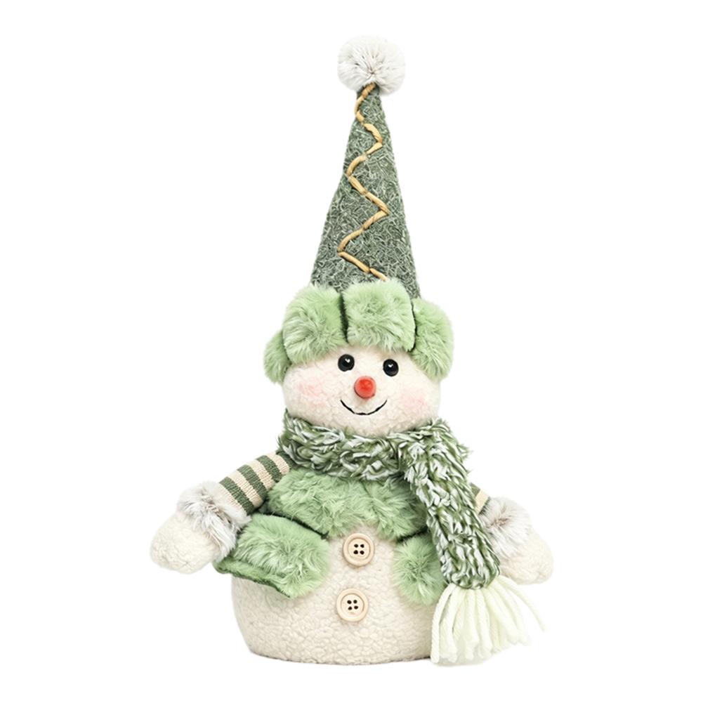 Cozy Green Christmas Snowman Doll Soft Sherpa Exquisite Knitted Gnome Doll Christmas Decorations Home Xmas Tree Decor New Year