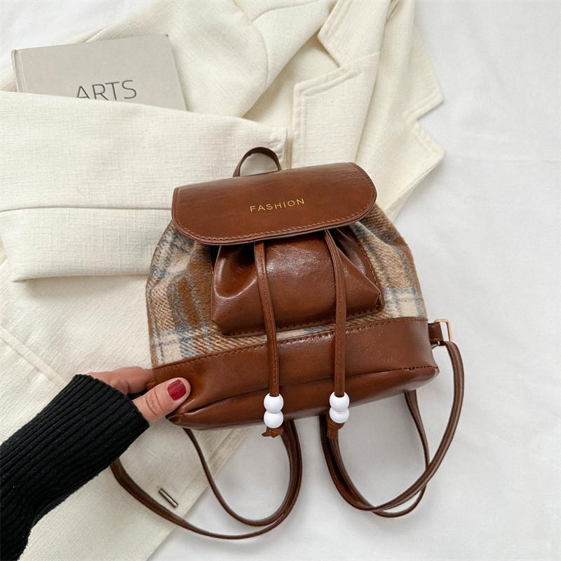 Stylish Black Brown White Casual Backpack For Students With Unique Design And Soft Pu Material