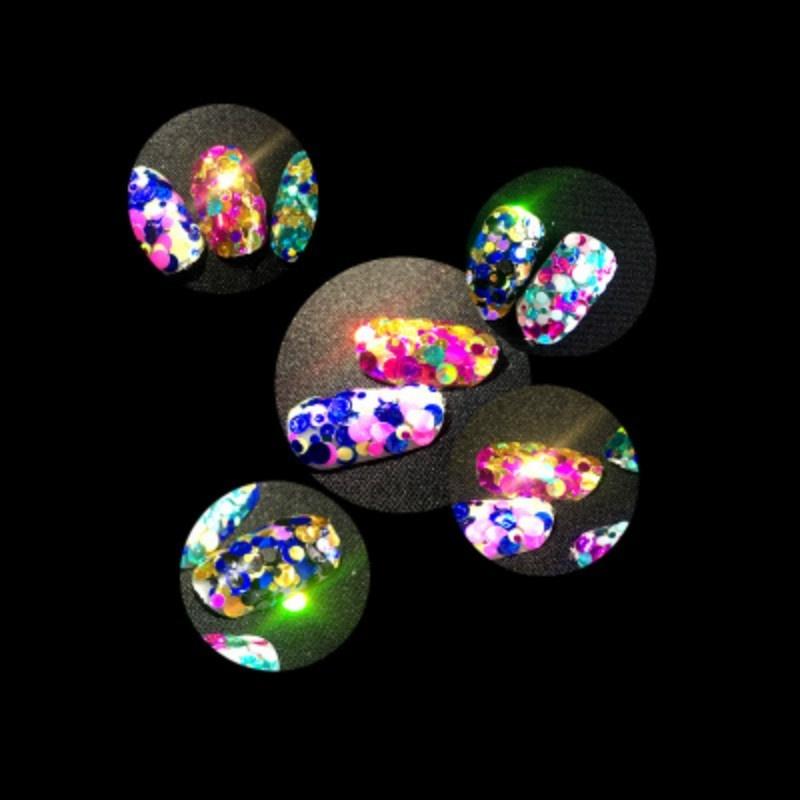 12Box 3D Charms Manicure Decor Acrylic Supplies Colorful Light Therapy Nail Art Gel Sequins Glitter