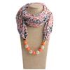 Chiffon Scarf Spring and Summer Women's Pearl Necklace Pendant Scarf Rainbow Scarf Clothing Accessories Scarf