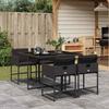 Vidaxl 5-Cz. Garden Furniture Set With Cushions, Black, Poly Rattan