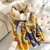 High-end double-sided jacquard leaf scarf, thickened warm autumn/winter faux cashmere shawl, versatile neck warmer
