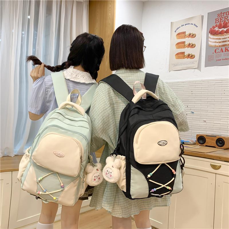 Женская школьная сумка с цветными блоками — фото 3