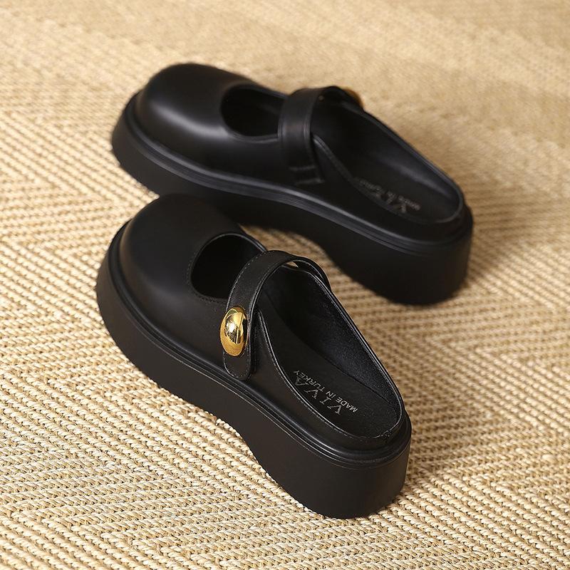 Niche one-pedal Mary Jane bag head dragging girl 2025 new new model, fashionable outer wear, small height-increasing thick-soled slippers