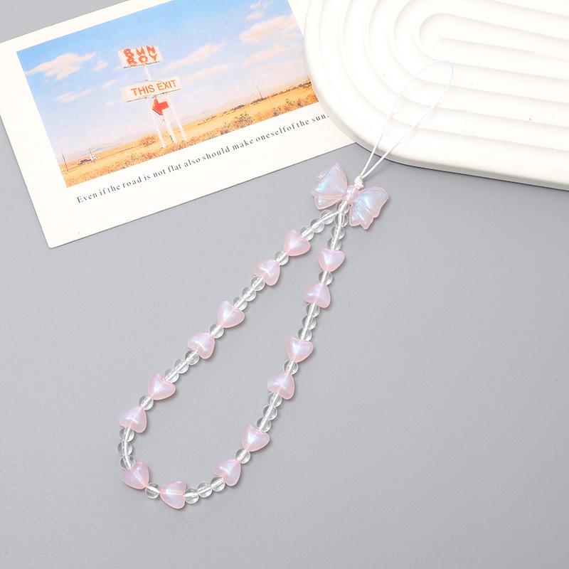 

Шарм для телефона в виде бусинок и бантика: Ремешок на запястье против падения и потери с коротким шнурком Phone Chain