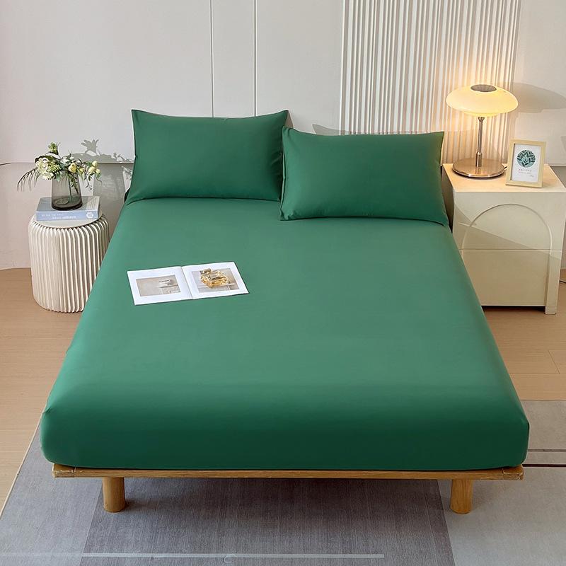 Autumn and Winter Class A Pure Cotton Thickened Brushed Taiwan Bed Bag Single Product Solid Color Fitted Sheet Protective Cover 120cm × 230cm single bed sheet