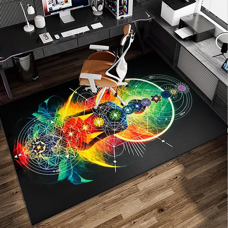 Chakra Balance Meditation Office Rug Chair Mat, Entryway Carpet, Suitable for Front Door, Bedroom, Living Room, Desk, Holiday Gift
