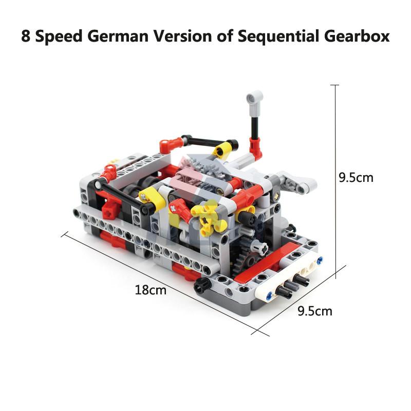 MOC High-tech parts All Kind of Multi-speed Engine Gearbox Set Model Building Blocks Bricks Compatible with Motor PF Set DIY Toy