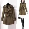 Women's Mid-Length Coat Autumn Winter British Style Slimming Coat