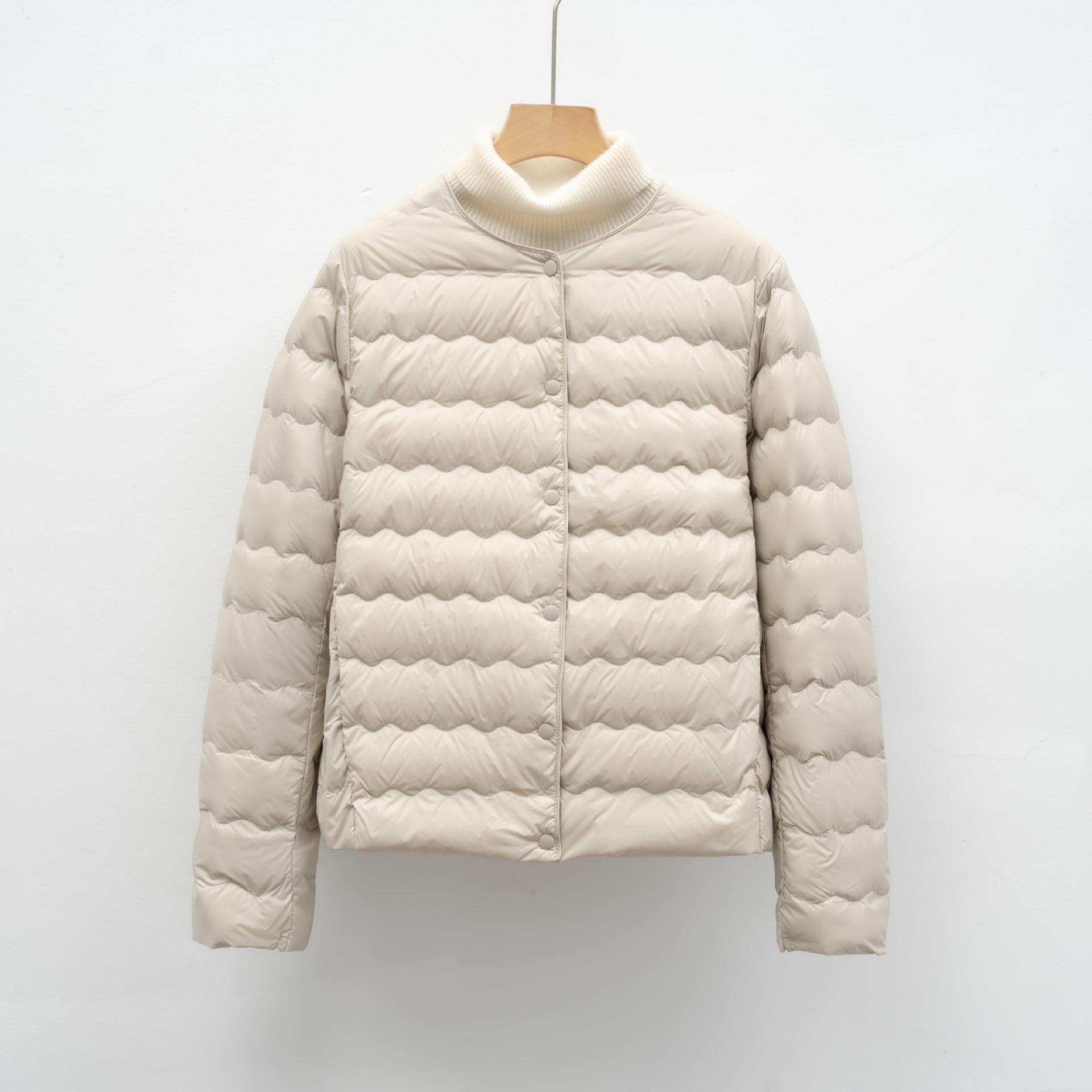 

Down liner down versatile round neck simple wavy autumn and winter jacket down jacket women XL